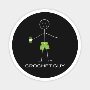 Funny Mens Crochet Guy Illustration Magnet